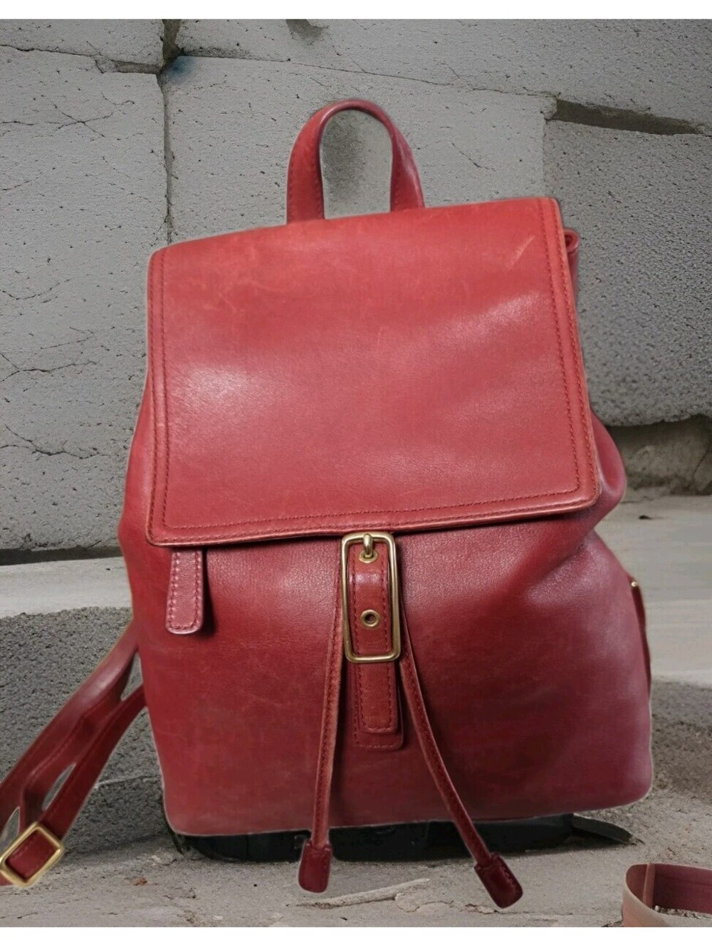 COACH VINTAGE BURGUNDY LEATHER BACK PACK #9827 - See Pics For Flaws.Sold As Is